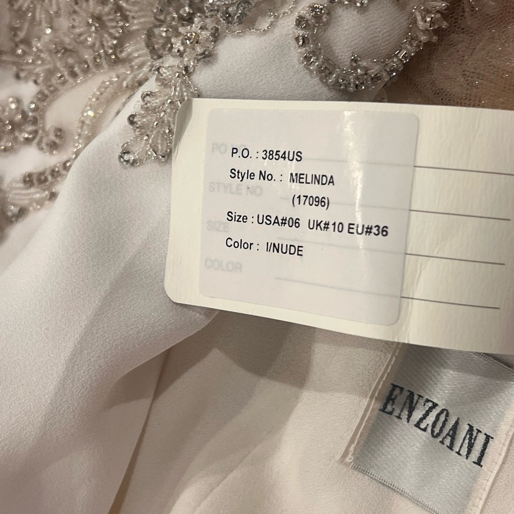 Full Glam Embellished White Lace Wedding Dress - Picture 13 of 16